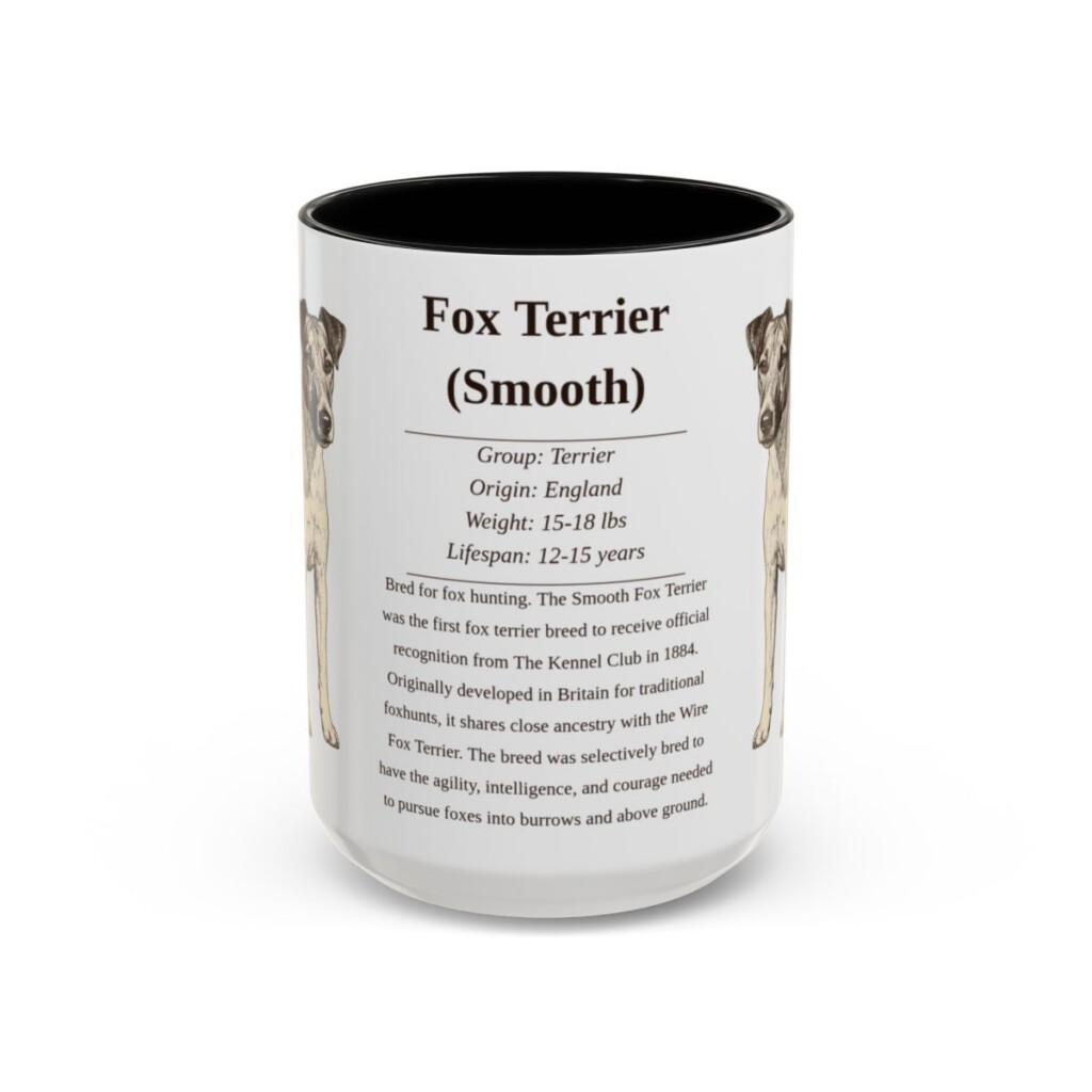 15oz Fox Terrier (Smooth) Mug, Black, front view