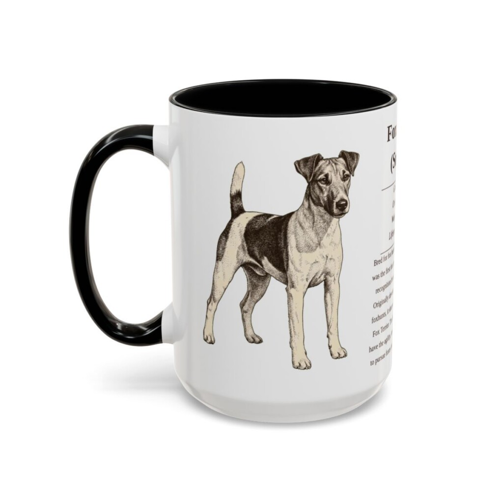 15oz Fox Terrier (Smooth) Mug, Black, left side view