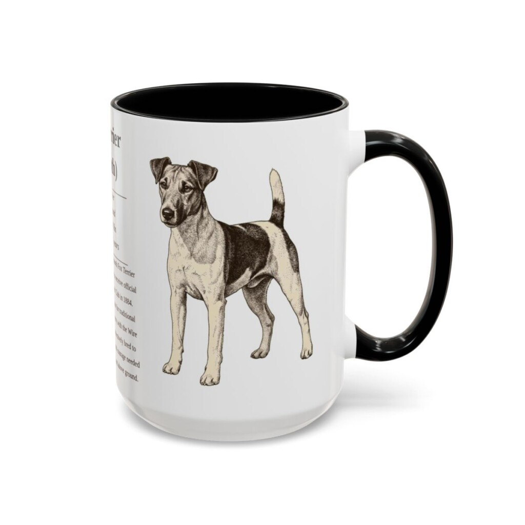 15oz Fox Terrier (Smooth) Mug, Black, right side view