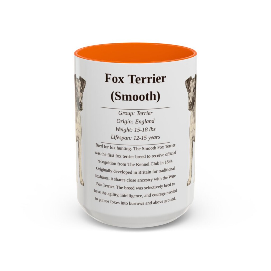 15oz Fox Terrier (Smooth) Mug, Orange, front view