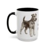 15oz Fox Terrier (Wire) Mug, Black, left side view