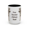 15oz Fox Terrier (Wire) Dog Dad Mug, Black, front view