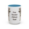15oz Fox Terrier (Wire) Dog Dad Mug, Light Blue, front view