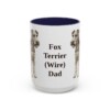 15oz Fox Terrier (Wire) Dog Dad Mug, Navy, front view