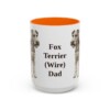 15oz Fox Terrier (Wire) Dog Dad Mug, Orange, front view
