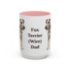 15oz Fox Terrier (Wire) Dog Dad Mug, Pink, front view