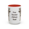 15oz Fox Terrier (Wire) Dog Dad Mug, Red, front view