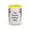 15oz Fox Terrier (Wire) Dog Dad Mug, Yellow, front view