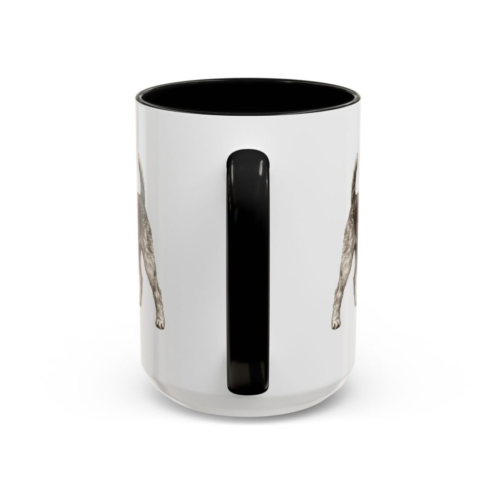 15oz Funny Fox Terrier (Wire) Mug, Black, back view