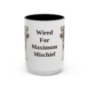 15oz Funny Fox Terrier (Wire) Mug, Black, front view