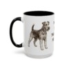 15oz Funny Fox Terrier (Wire) Mug, Black, left side view