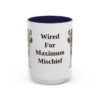 15oz Funny Fox Terrier (Wire) Mug, Navy, front view