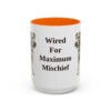 15oz Funny Fox Terrier (Wire) Mug, Orange, front view