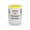 15oz Funny Fox Terrier (Wire) Mug, Yellow, front view
