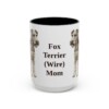 15oz Fox Terrier (Wire) Dog Mom Mug, Black, front view