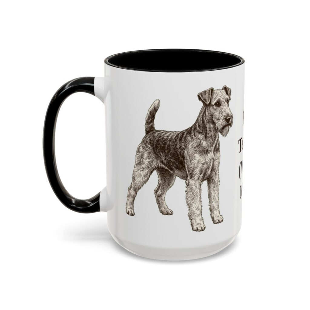 15oz Fox Terrier (Wire) Dog Mom Mug, Black, left side view