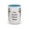 15oz Fox Terrier (Wire) Dog Mom Mug, Light Blue, front view