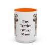 15oz Fox Terrier (Wire) Dog Mom Mug, Orange, front view