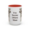 15oz Fox Terrier (Wire) Dog Mom Mug, Red, front view