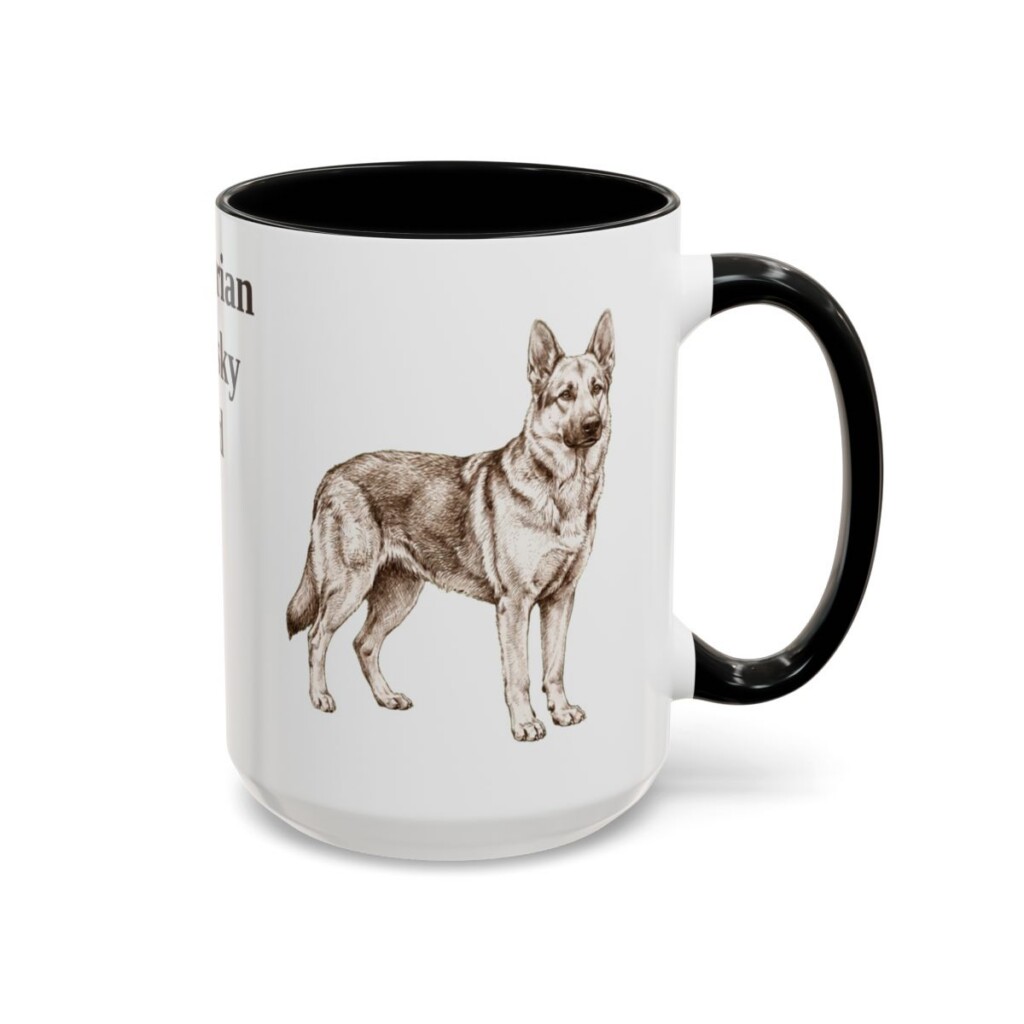 15oz Gerberian Shepsky Dog Dad Mug, Black, right side view