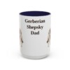 15oz Gerberian Shepsky Dog Dad Mug, Navy, front view