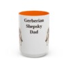15oz Gerberian Shepsky Dog Dad Mug, Orange, front view