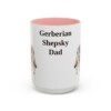 15oz Gerberian Shepsky Dog Dad Mug, Pink, front view
