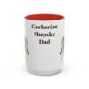 15oz Gerberian Shepsky Dog Dad Mug, Red, front view