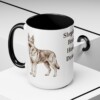 15oz Funny Gerberian Shepsky Mug, Black, lifestyle photo