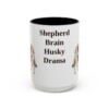 15oz Funny Gerberian Shepsky Mug, Black, front view