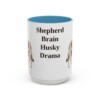 15oz Funny Gerberian Shepsky Mug, Light Blue, front view