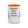 15oz Funny Gerberian Shepsky Mug, Orange, front view