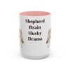 15oz Funny Gerberian Shepsky Mug, Pink, front view