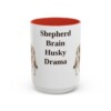 15oz Funny Gerberian Shepsky Mug, Red, front view