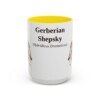 15oz Gerberian Shepsky Latin Mug, Yellow, front view