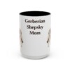 15oz Gerberian Shepsky Dog Mom Mug, Black, front view