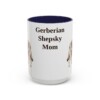 15oz Gerberian Shepsky Dog Mom Mug, Navy, front view