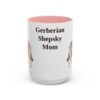 15oz Gerberian Shepsky Dog Mom Mug, Pink, front view