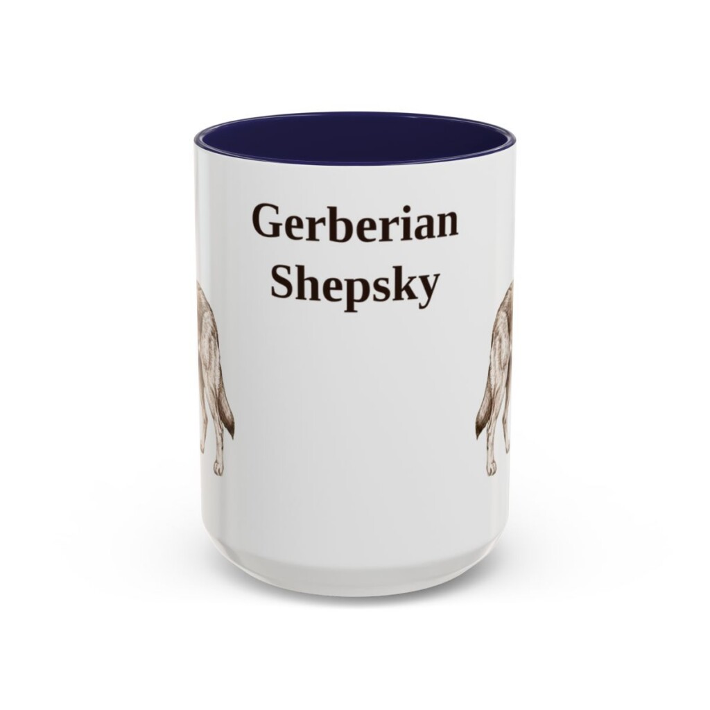 15oz Gerberian Shepsky Mug, Navy, front view