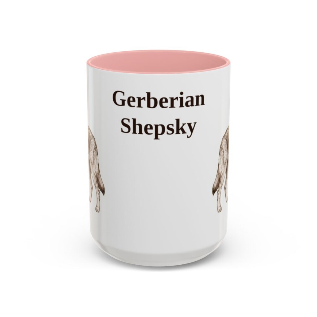 15oz Gerberian Shepsky Mug, Pink, front view