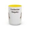 15oz Gerberian Shepsky Mug, Yellow, front view