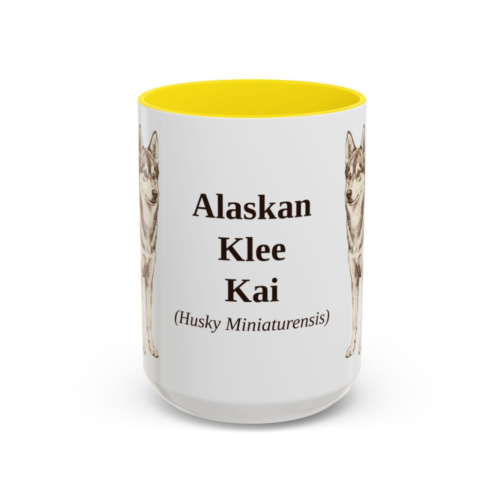 15oz Alaskan Klee Kai Latin Mug, Vintage Dog Coffee Mug, Dog Lover Gift
