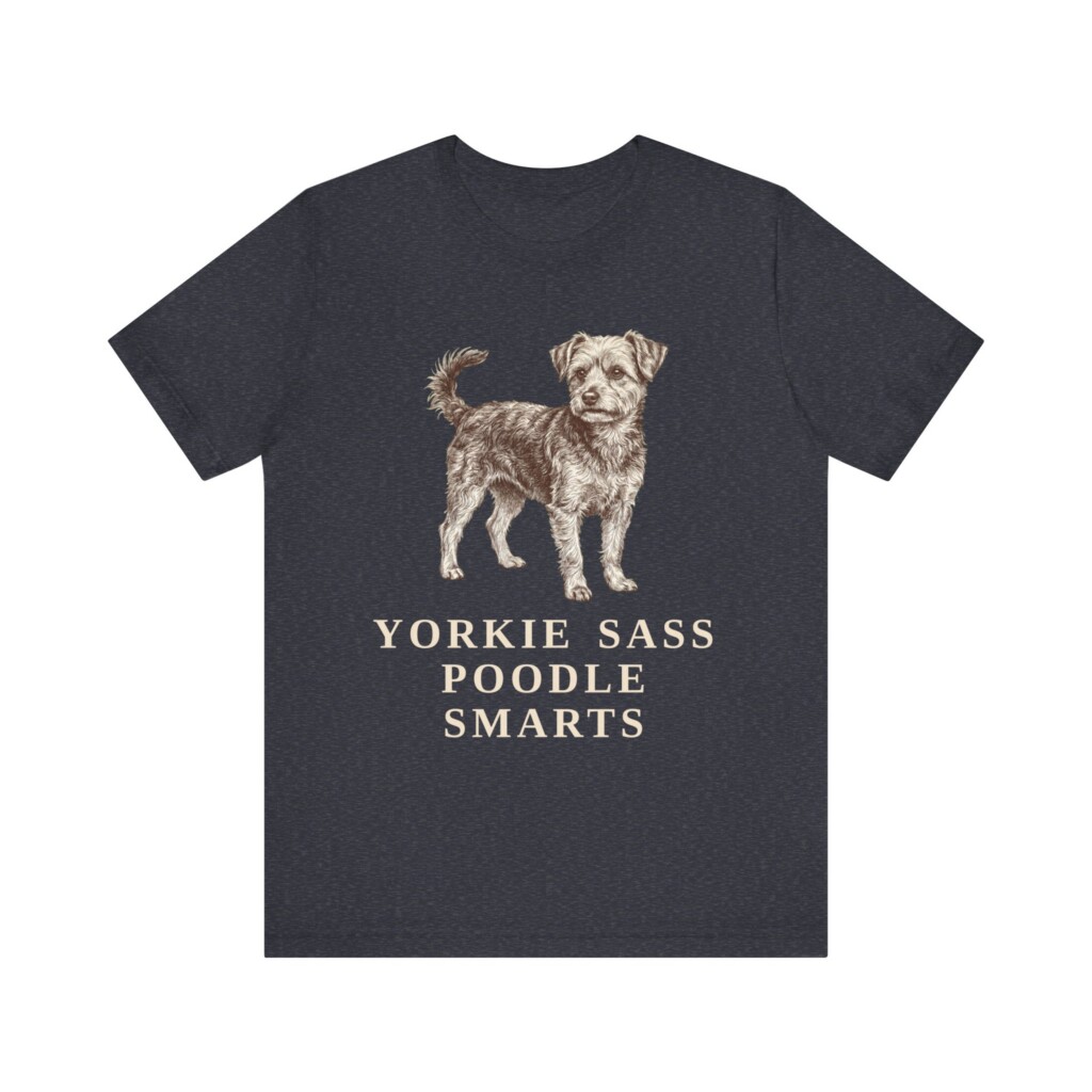 Yorkipoo Humor Shirt, Vintage Dog Sketch Tee, Dog Humor Gift