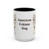15oz American Eskimo Dog Mug, Vintage Dog Portrait Coffee Mug, Dog Lover Gift