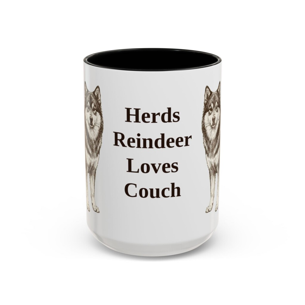 15oz Funny Finnish Lapphund Mug, Vintage Dog Coffee Mug, Dog Lover Gift