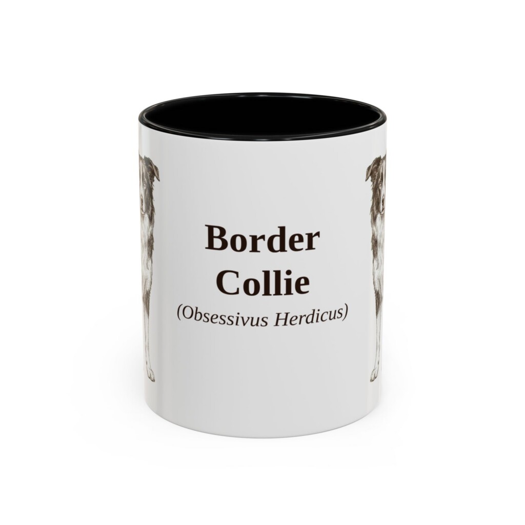 11oz Border Collie Latin Mug, Vintage Dog Coffee Mug, Dog Lover Gift