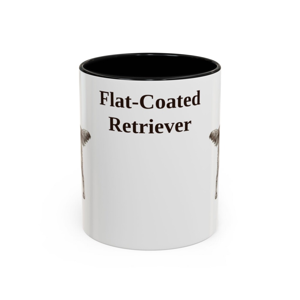 11oz Flat-Coated Retriever Mug, Vintage Dog Portrait Coffee Mug, Dog Lover Gift