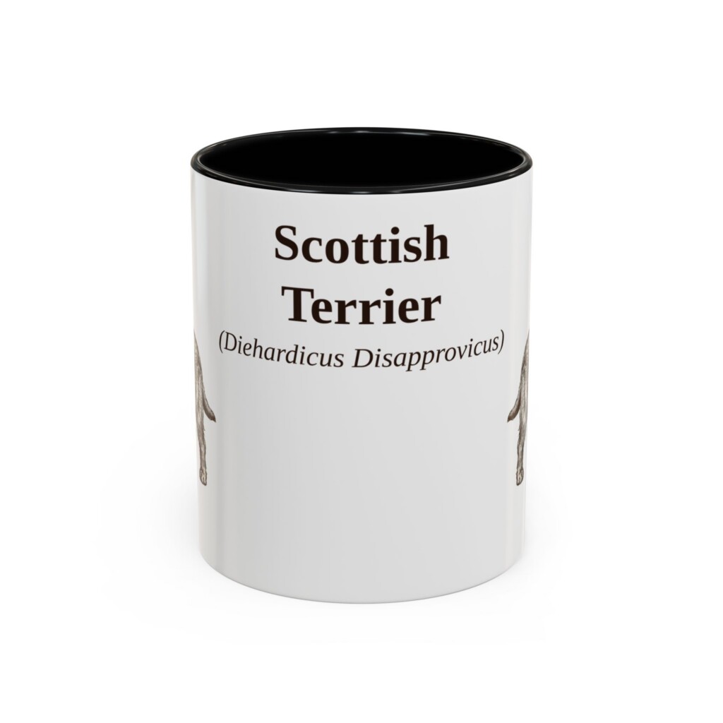 11oz Scottish Terrier Latin Mug, Vintage Dog Coffee Mug, Dog Lover Gift