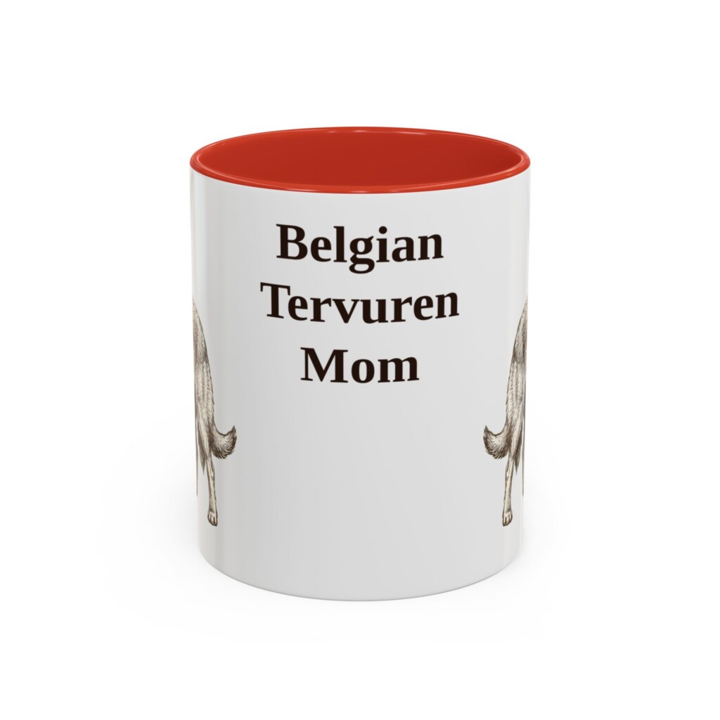 11oz Belgian Tervuren Dog Mom Mug, Vintage Sketch Coffee Mug, Dog Mom Gift