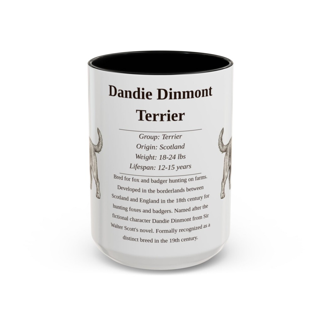 16398024949485118307_2048.jpeg 15oz Dandie Dinmont Terrier Mug, Illustrated Dog Breed Facts Coffee Mug, Vintage Dog Keepsake Gift
